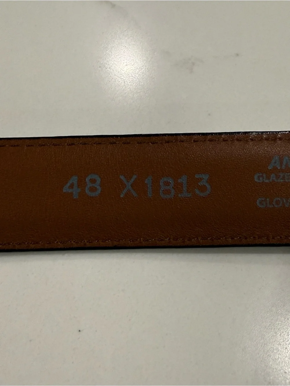 Brighton Anilina Men's Glazed Brown Leather Belt Size 48 USA EUC